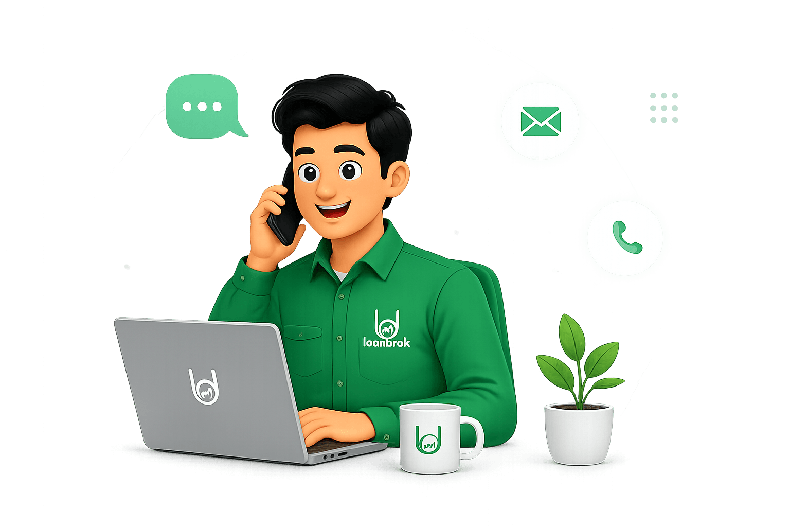 Loandesk support agent on a phone call, ready to help with your loan questions